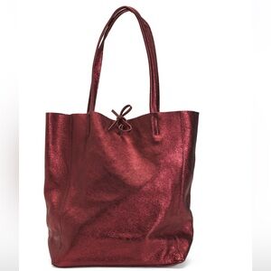Viola Castellani Chic Metallic Red Tote Bag